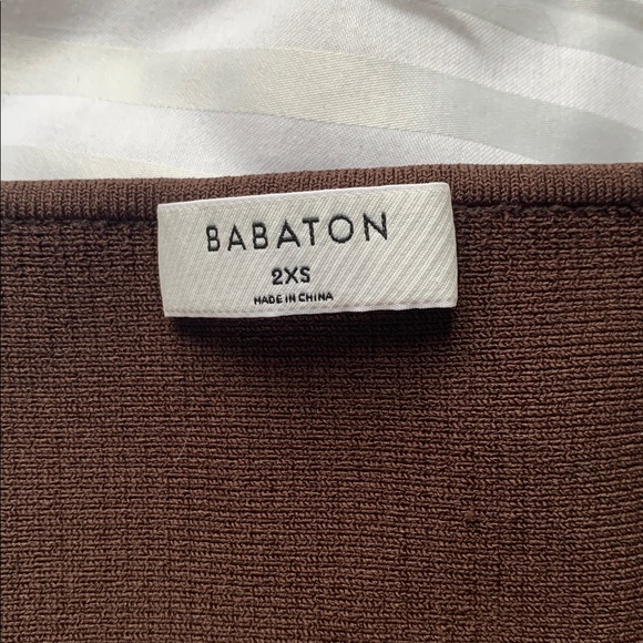 Babaton Brown Ribbed Knit Top - Picture 2 of 3